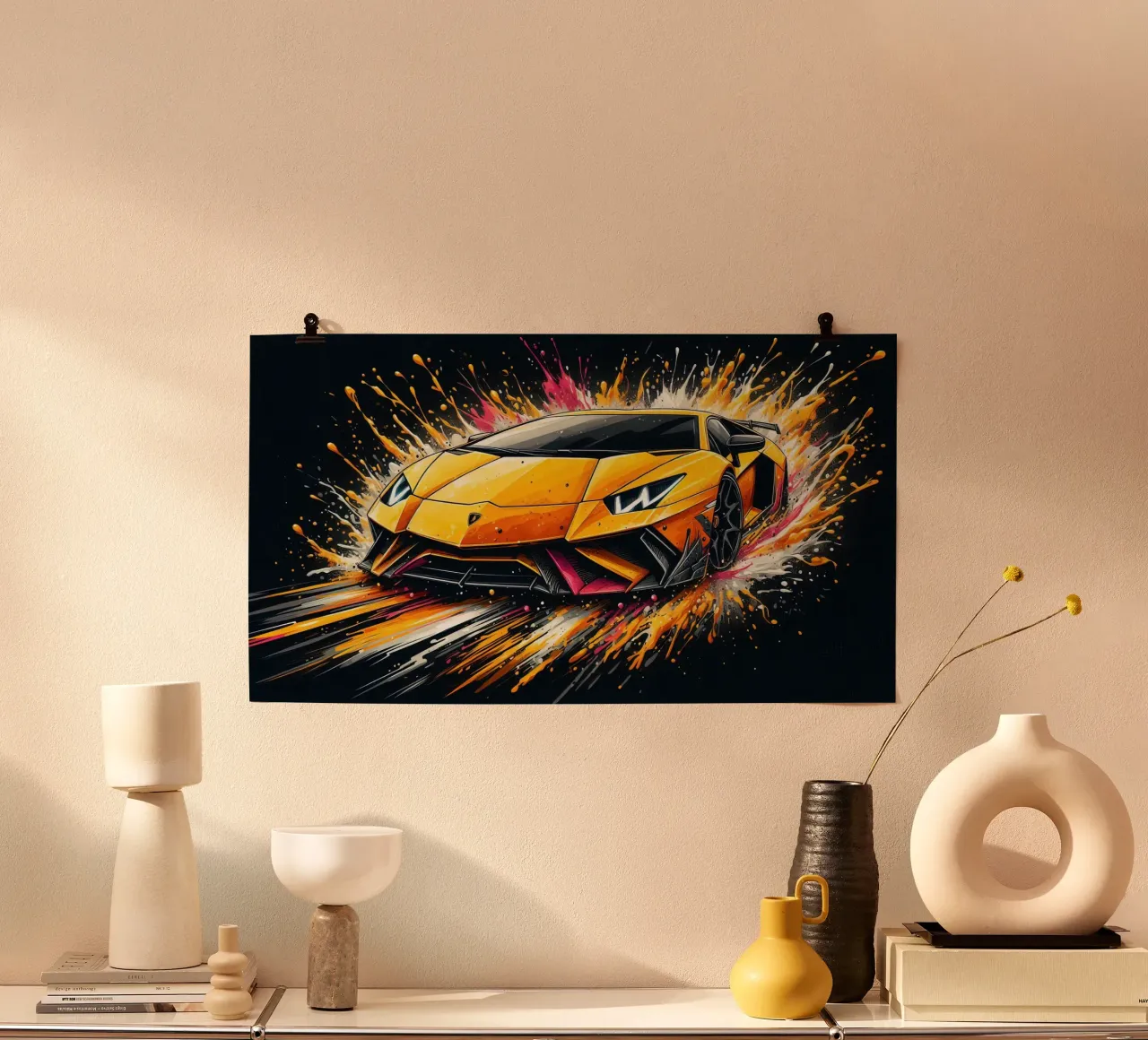 Auto sportiva con acquerelli poster da 🥝 KIWI STORE