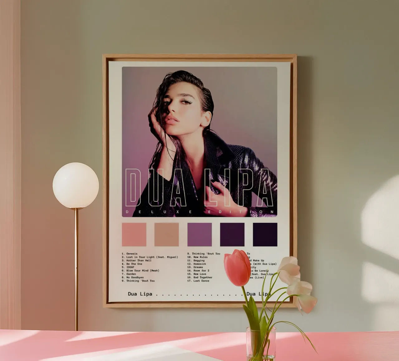 Dua Lipa Deluxe Edition canvas met Baklijst van Roronoa7