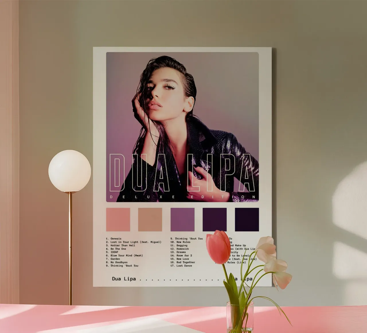 Dua Lipa Deluxe Edition canvas met Baklijst van Roronoa7