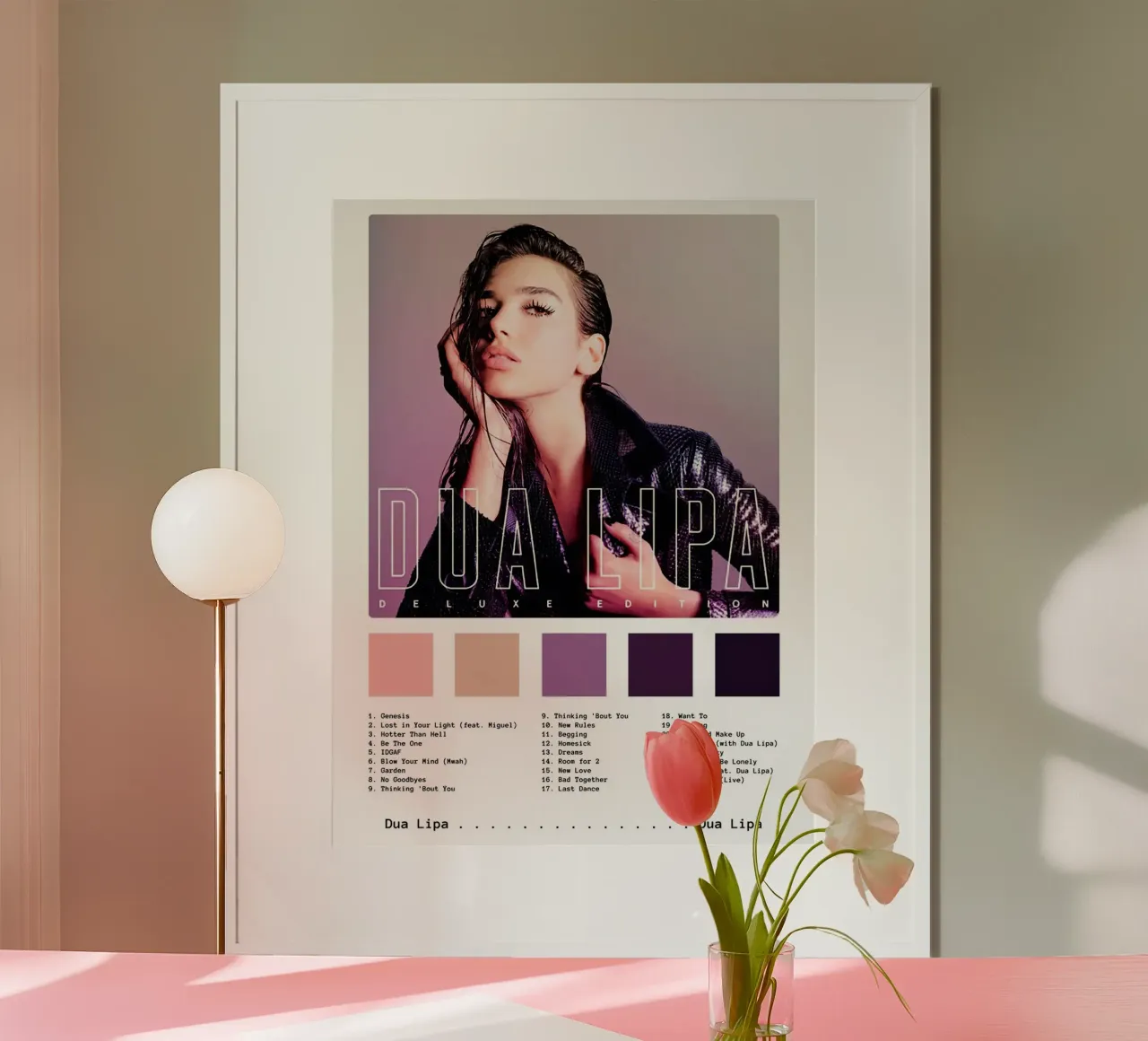 Dua Lipa Deluxe Edition poster con telaio in plastica da Roronoa7