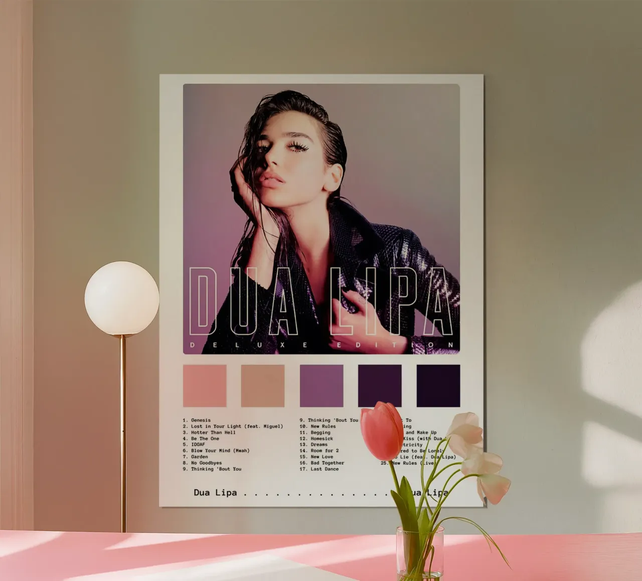 Dua Lipa Deluxe Edition poster con telaio in plastica da Roronoa7