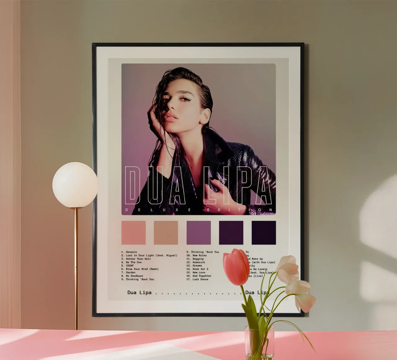Dua Lipa Deluxe Edition poster con telaio in plastica da Roronoa7