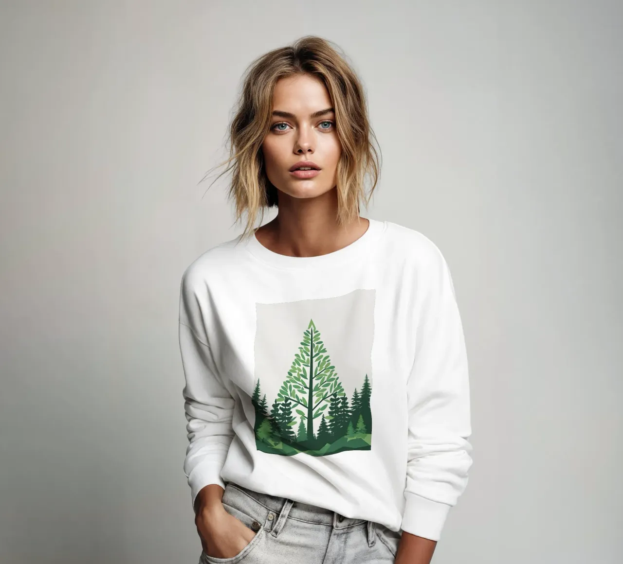 Pine Tree Triangle sweatshirt by Botanical Gallery
