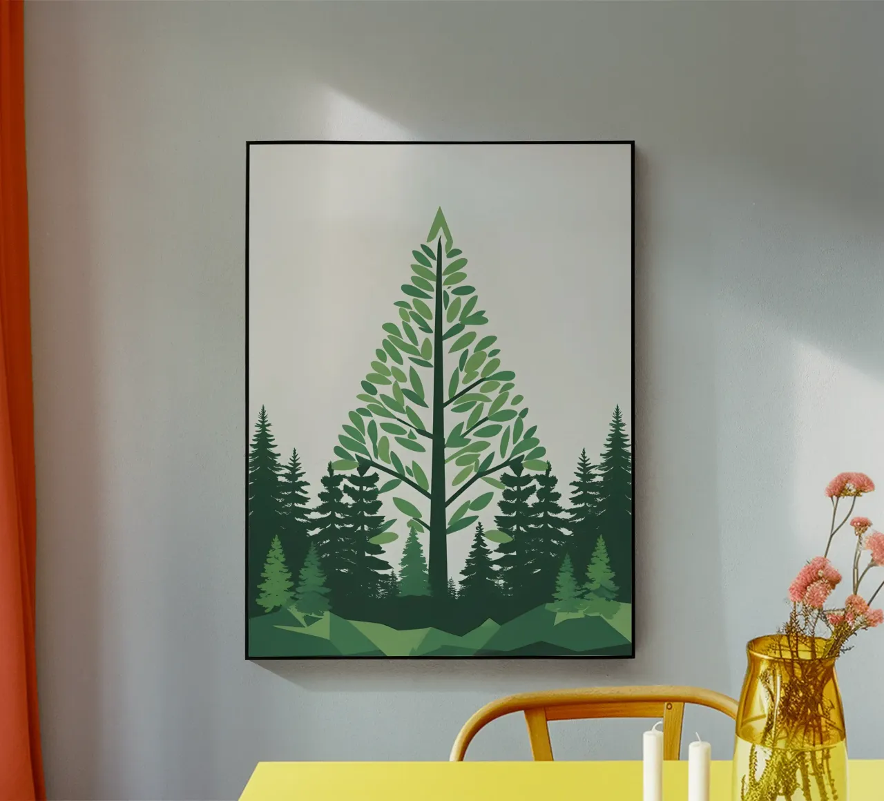 Triángulo de los pinos metacrilato de Botanical Gallery