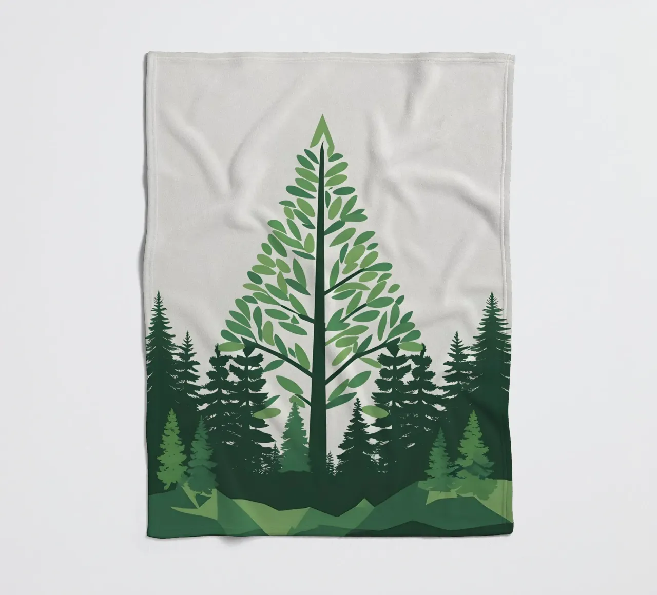 Pine Tree Triangle fleece blanket by Botanical Gallery
