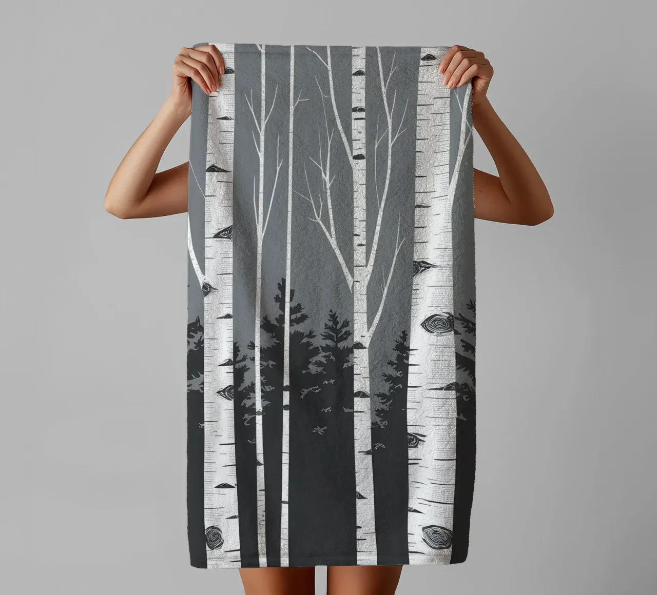 Birch Tree Trunks towel by Botanical Gallery