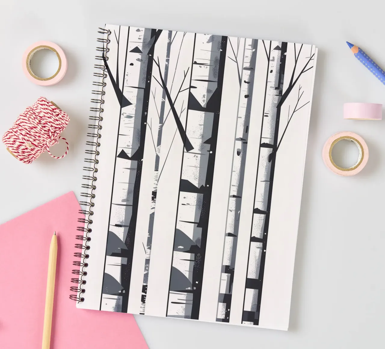 Birch Tree Trunks spiral notebook by Botanical Gallery