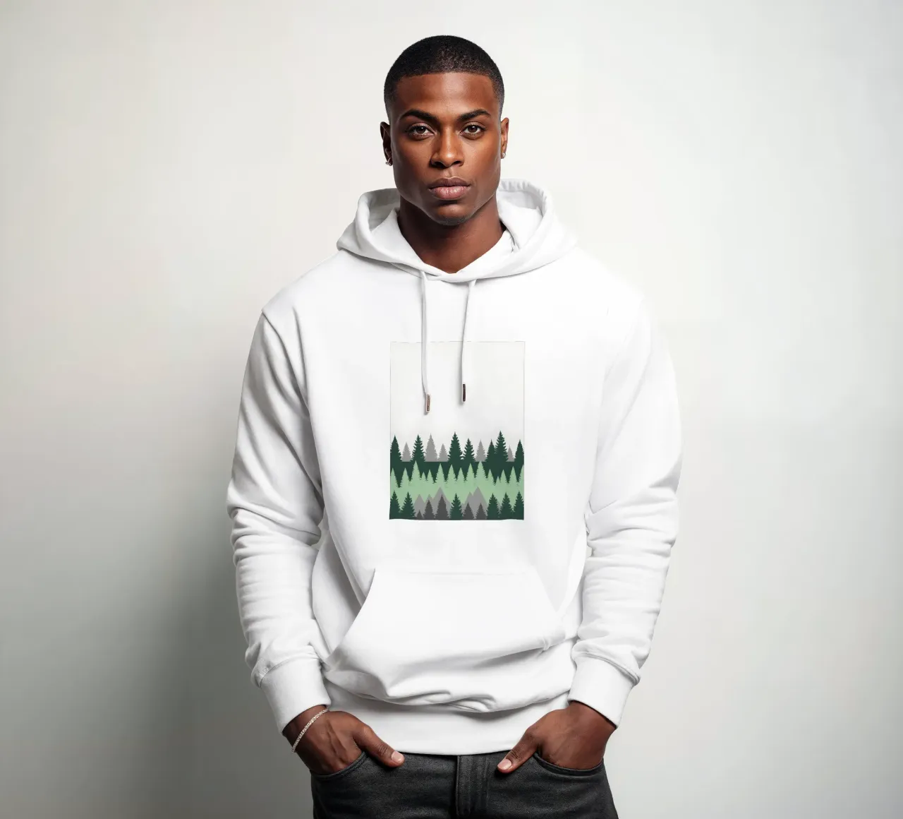 Foresta astratta felpa con cappuccio da Botanical Gallery