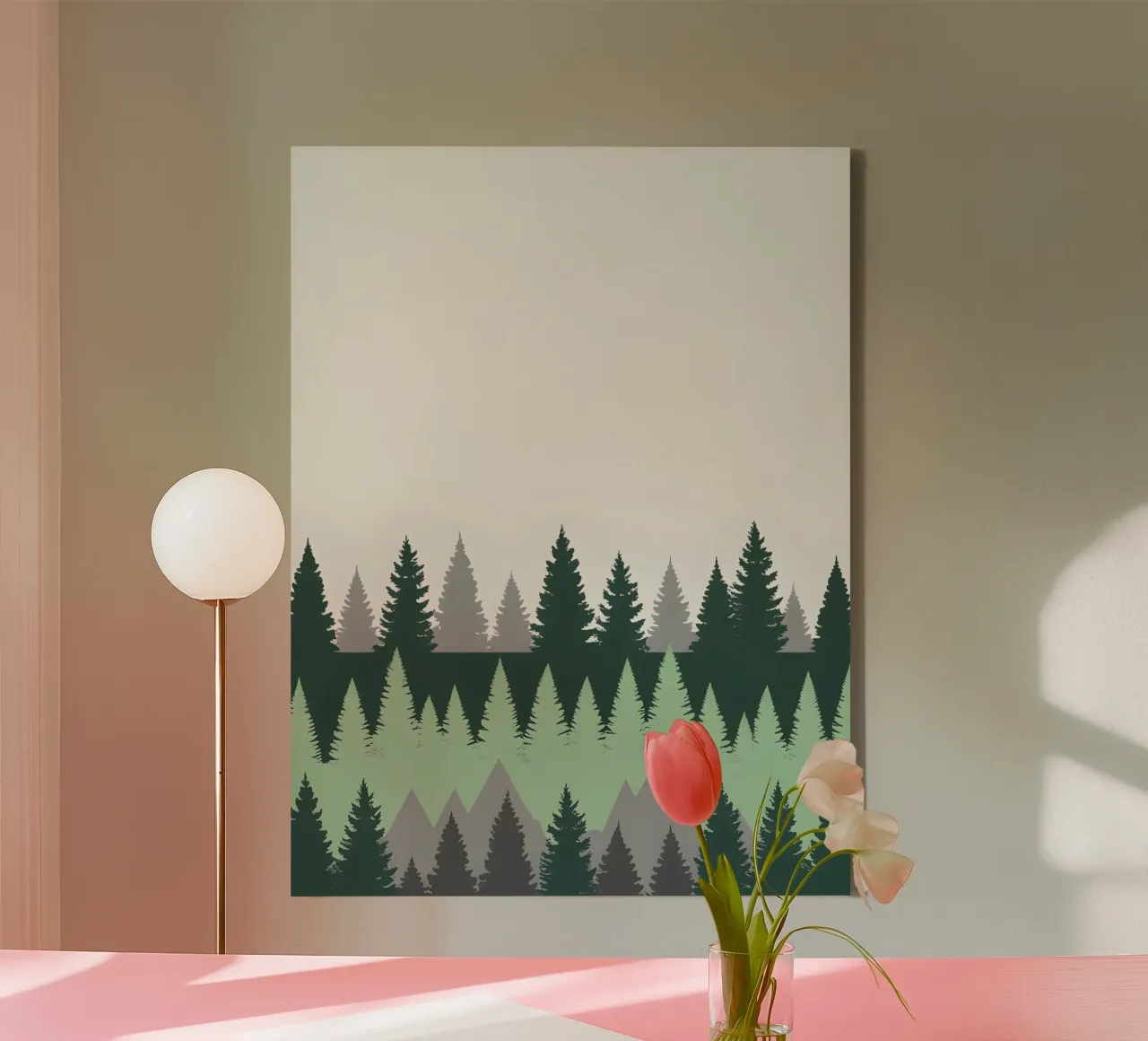 Abstract Forest canvas with Floater frame by The Green Room