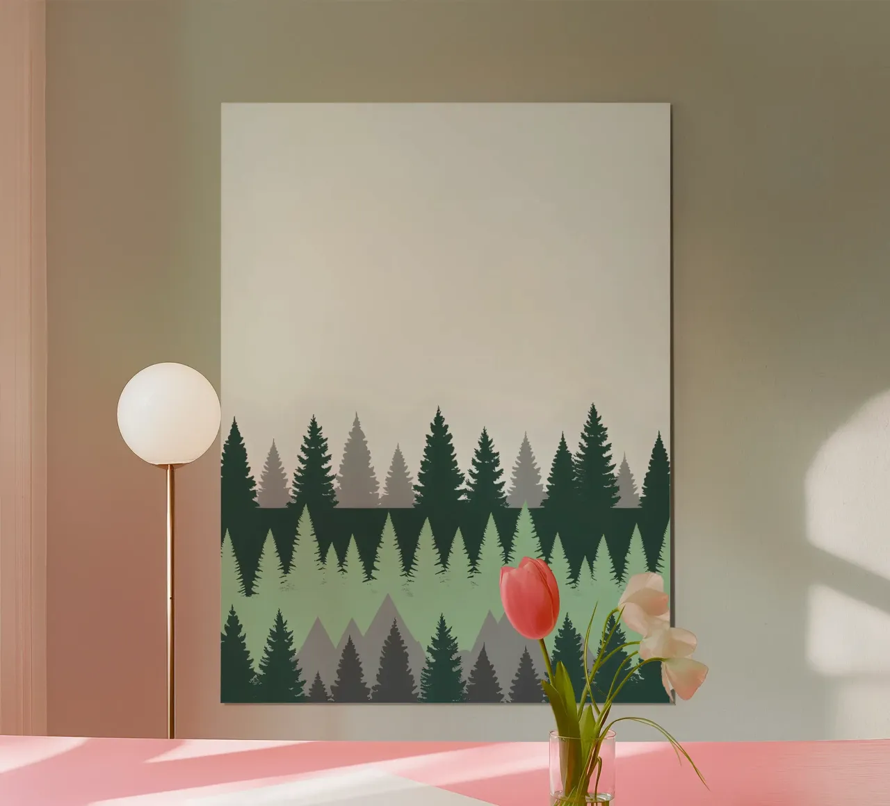 Foresta astratta poster con telaio in legno da The Green Room