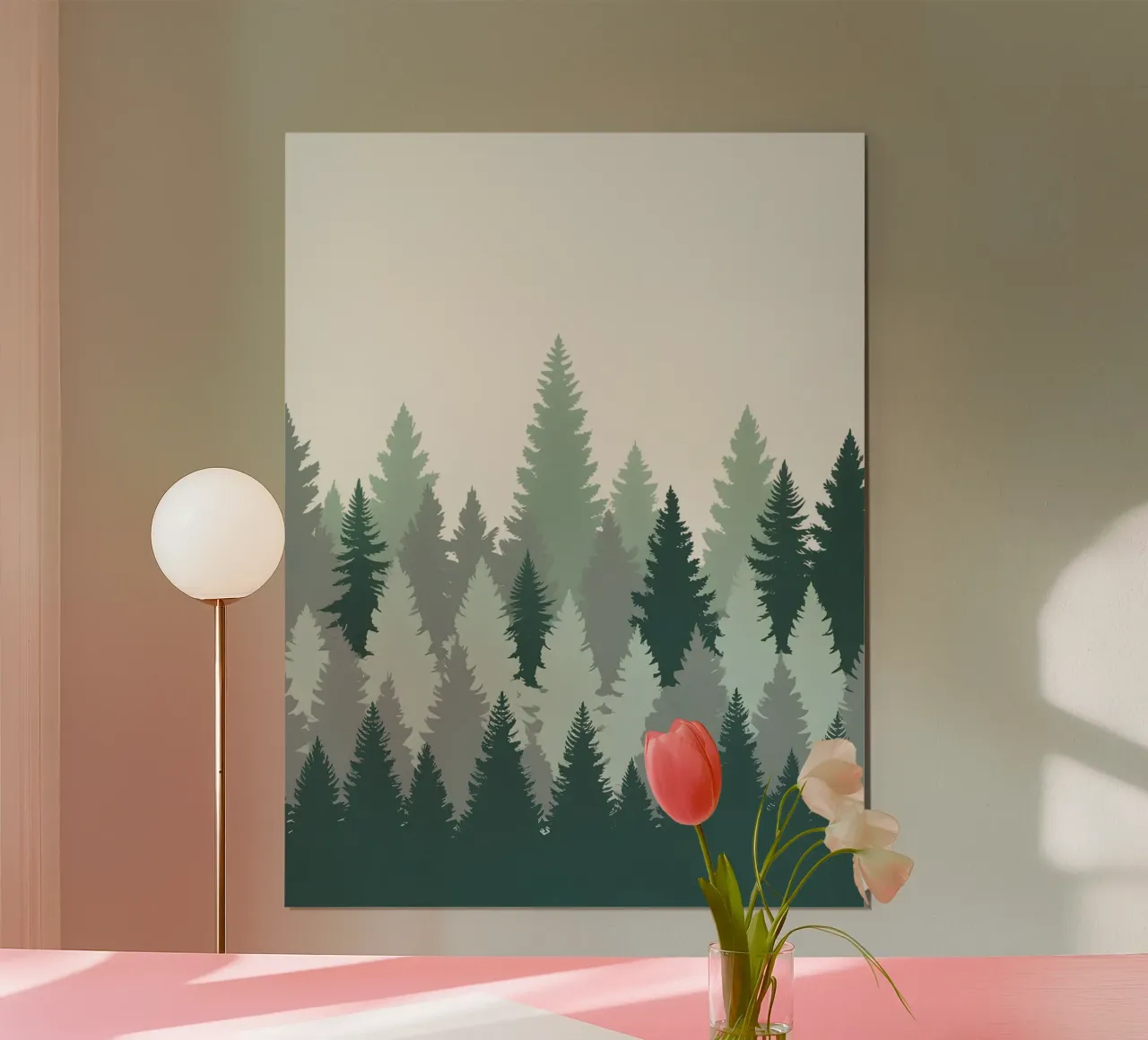 Foresta astratta poster con telaio in legno da The Green Room