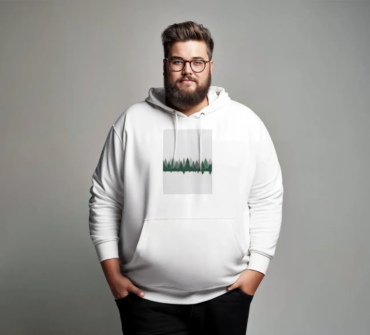Foresta astratta felpa con cappuccio da Botanical Gallery