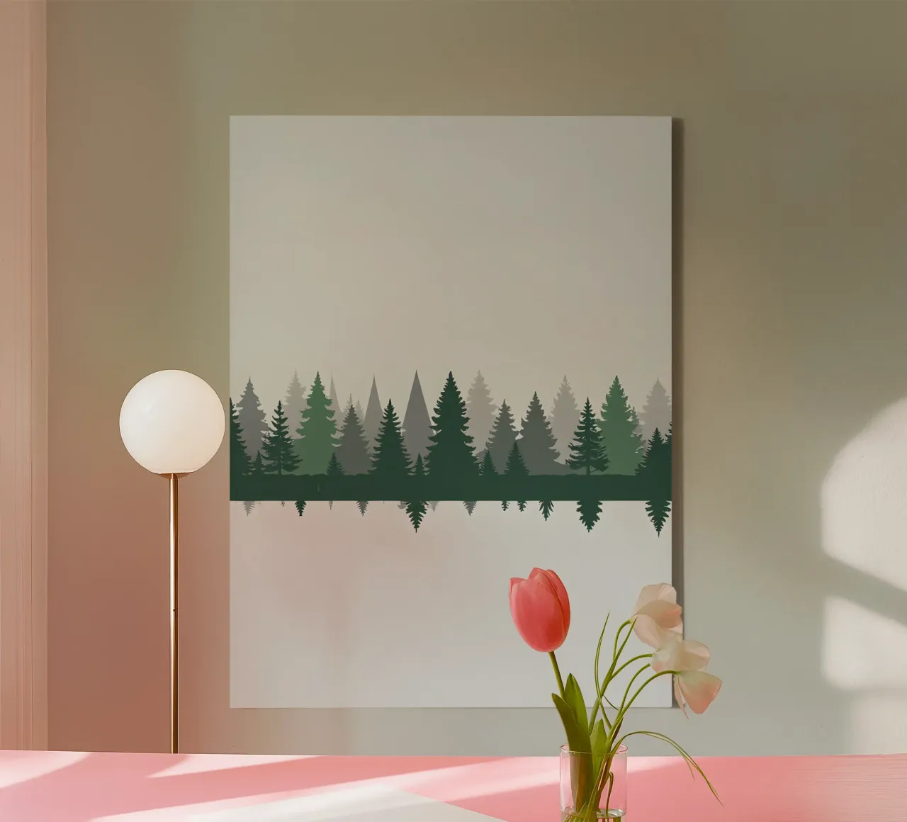 Abstract Forest canvas with Floater frame by The Green Room