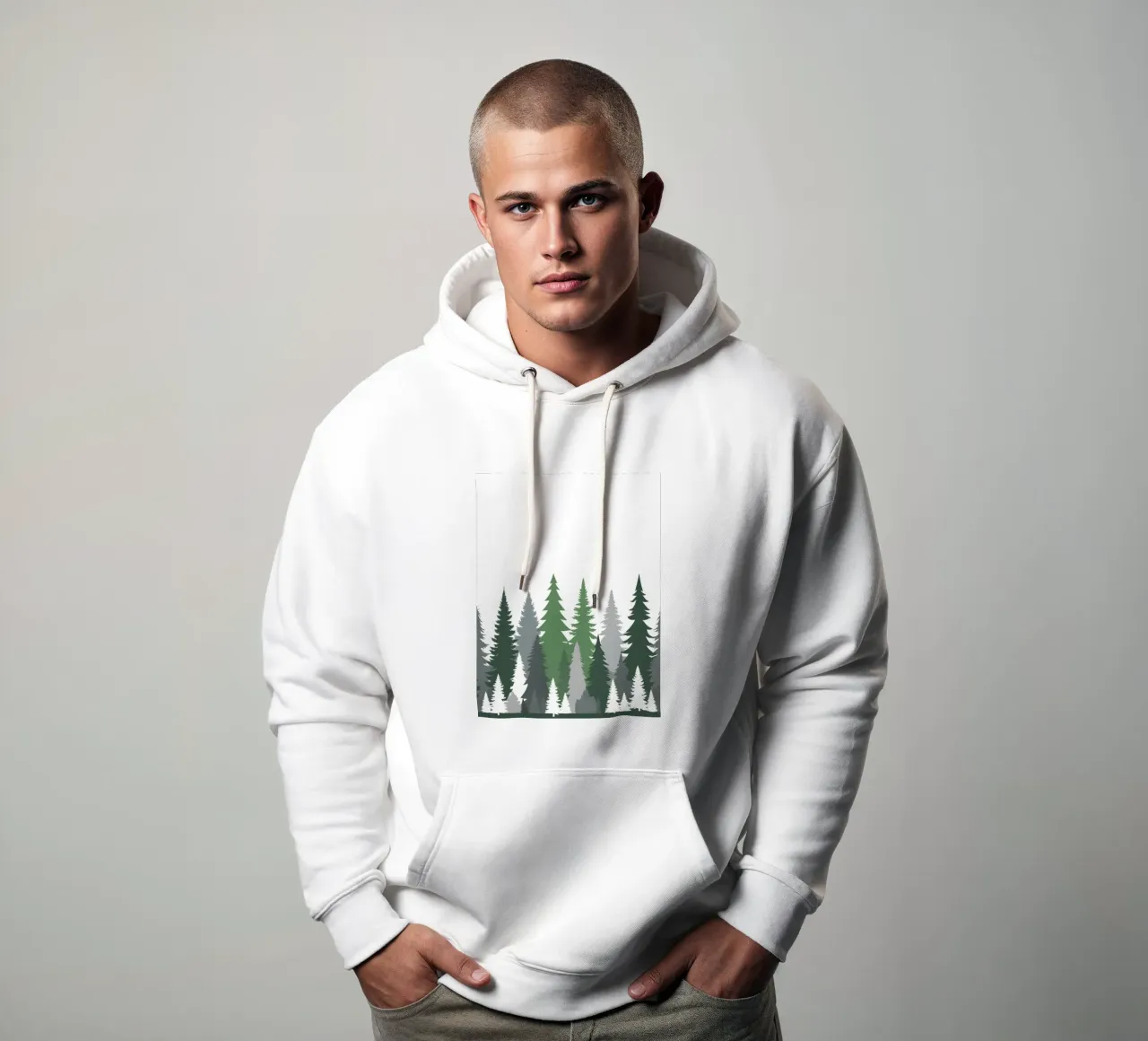 Foresta astratta felpa con cappuccio da Botanical Gallery