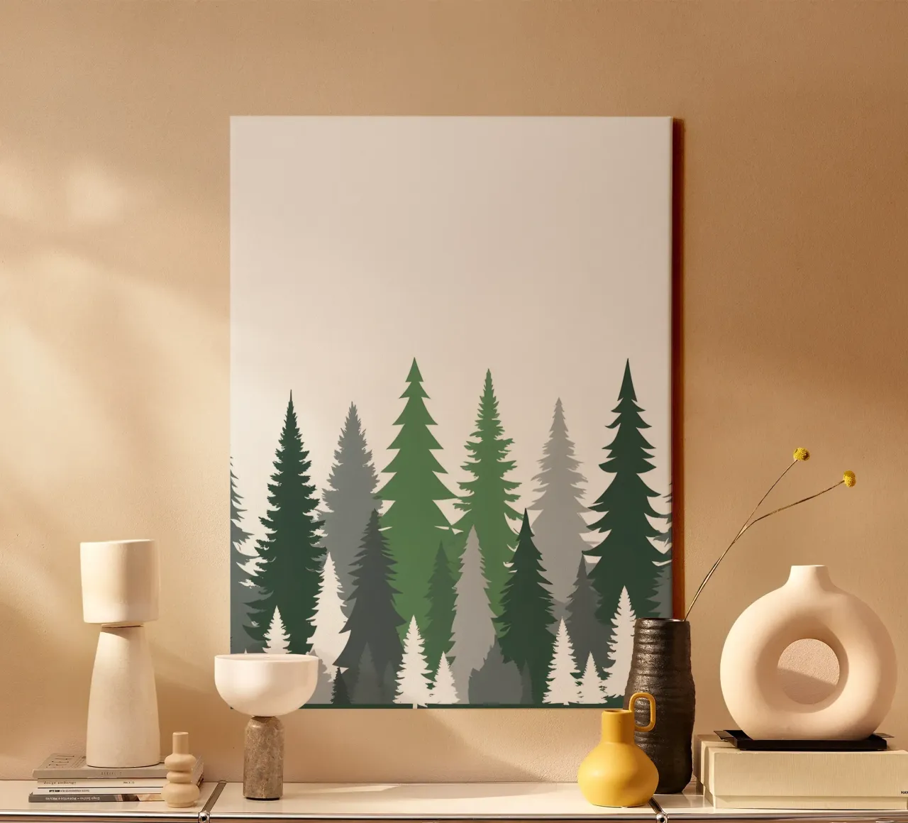 Abstract bos canvas met Baklijst van The Green Room