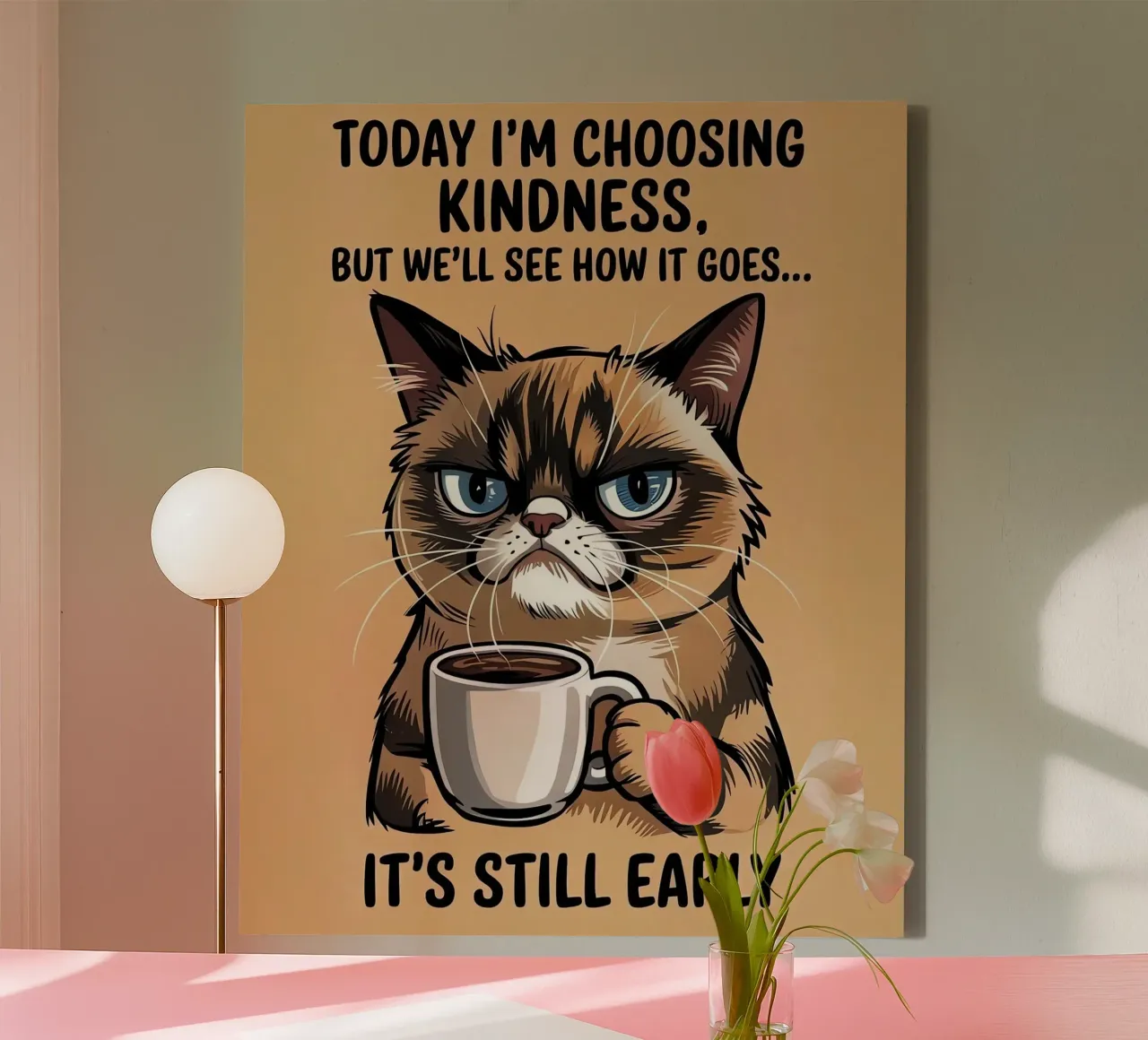 Funny Cat canvas with Floater frame by Arjun