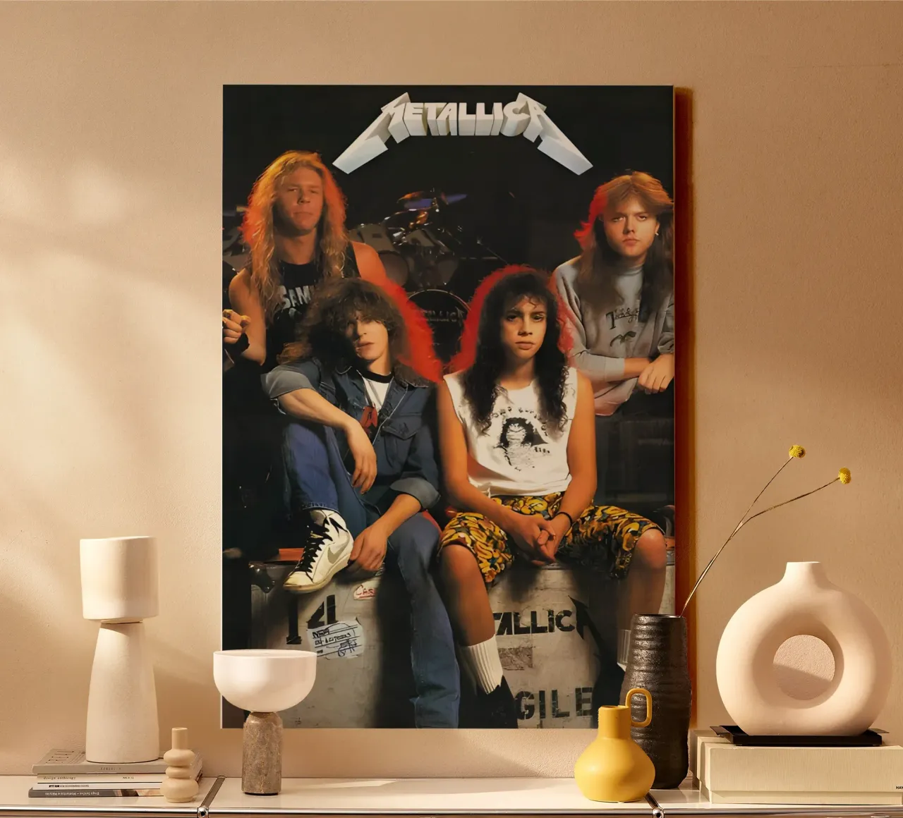 Metallica tela con Cornice a cassetta da Low poly art
