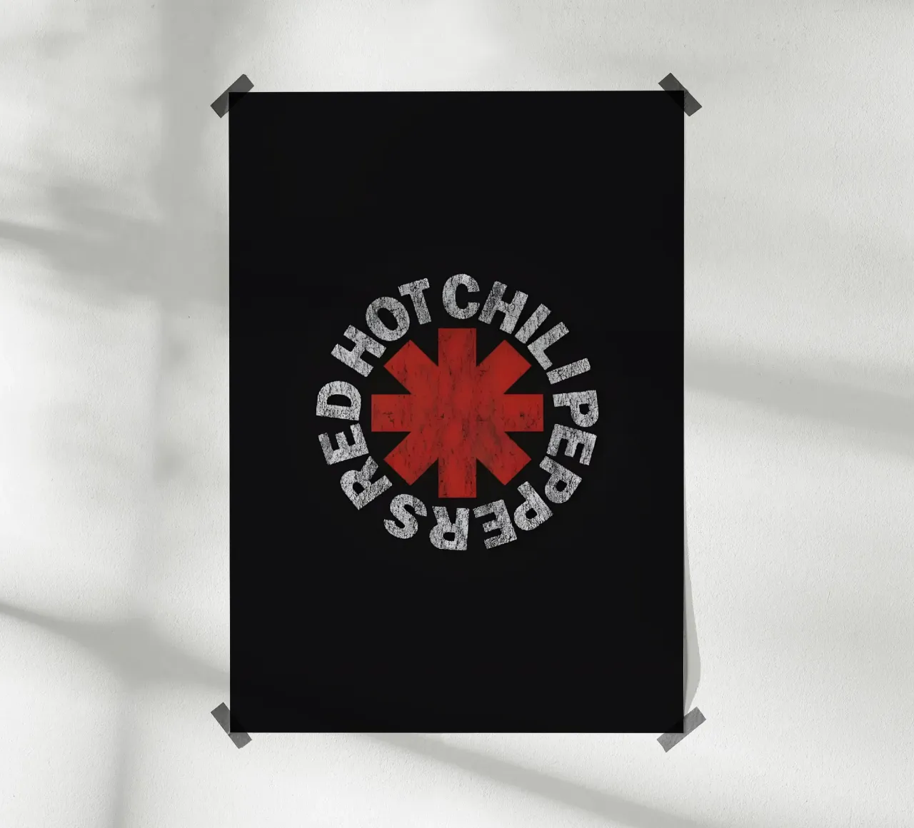 Red Hot Chili Peppers poster con telaio in alluminio da Low poly art