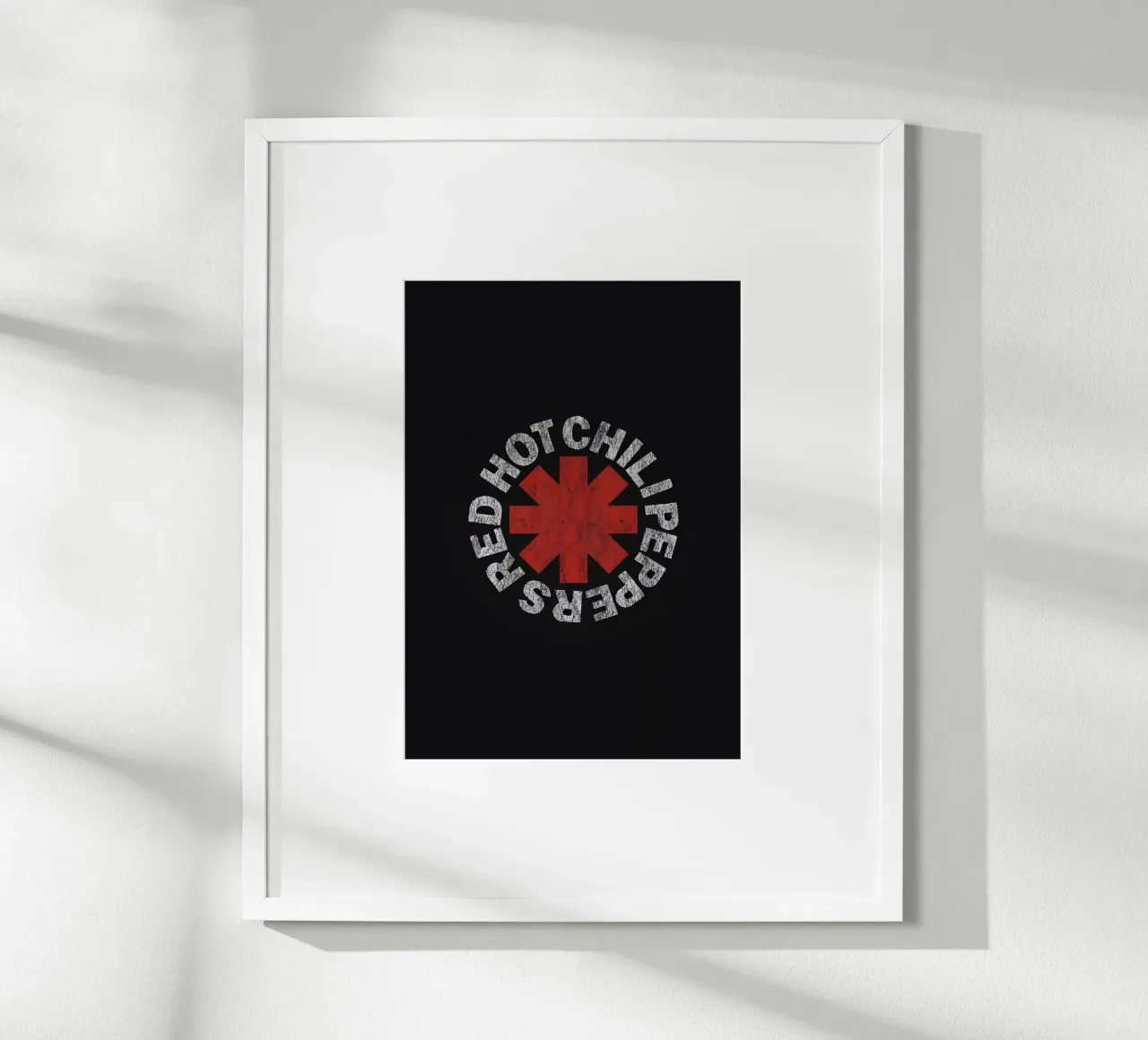 Red Hot Chili Peppers poster con telaio in alluminio da Low poly art