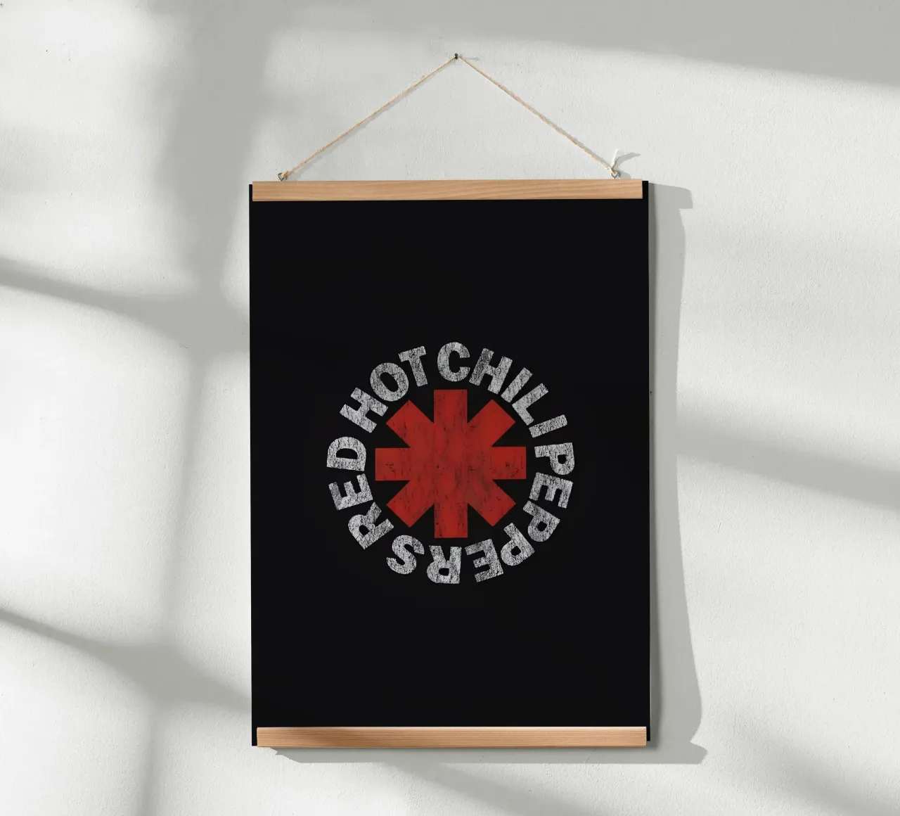 Red Hot Chili Peppers poster con telaio in alluminio da Low poly art