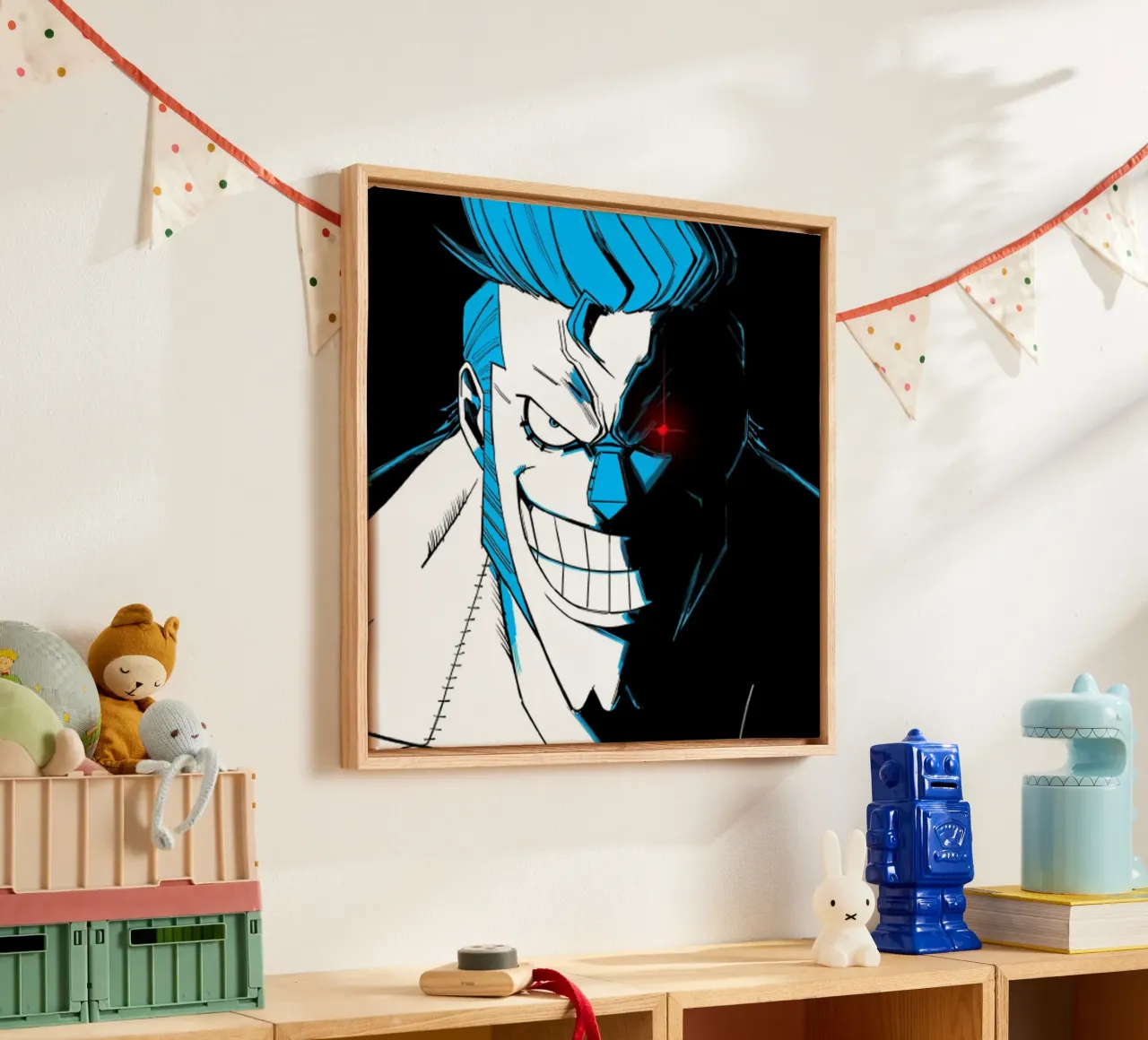 Blaumann gruselig Leinwand mit Schattenfugenrahmen von bernar shop