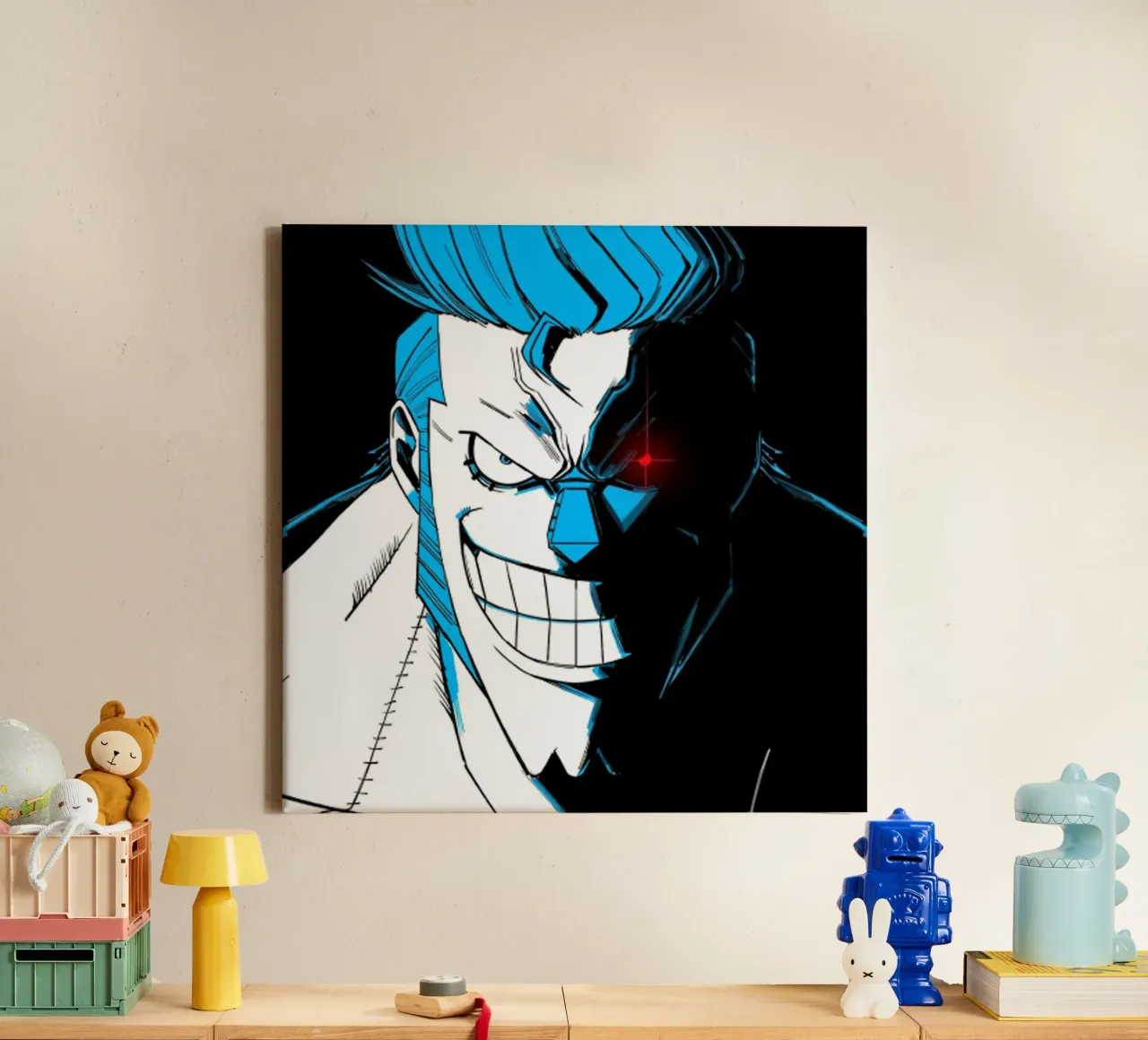 Blaumann gruselig Leinwand mit Schattenfugenrahmen von bernar shop
