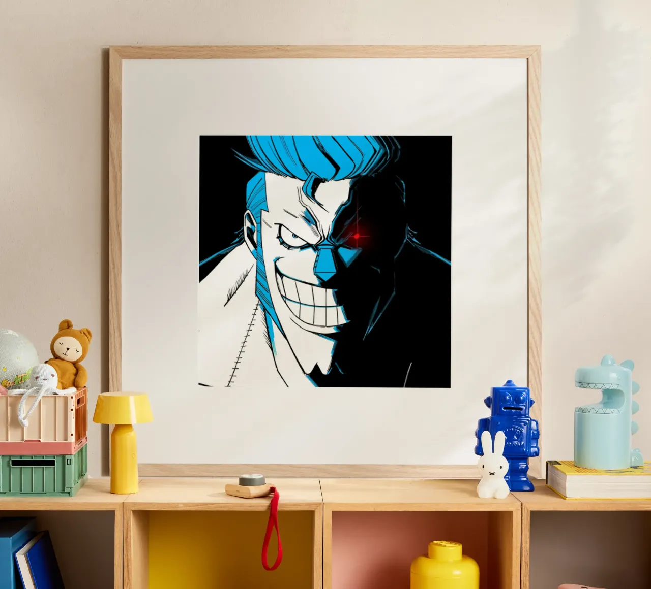 uomo blu inquietante poster da bernar shop