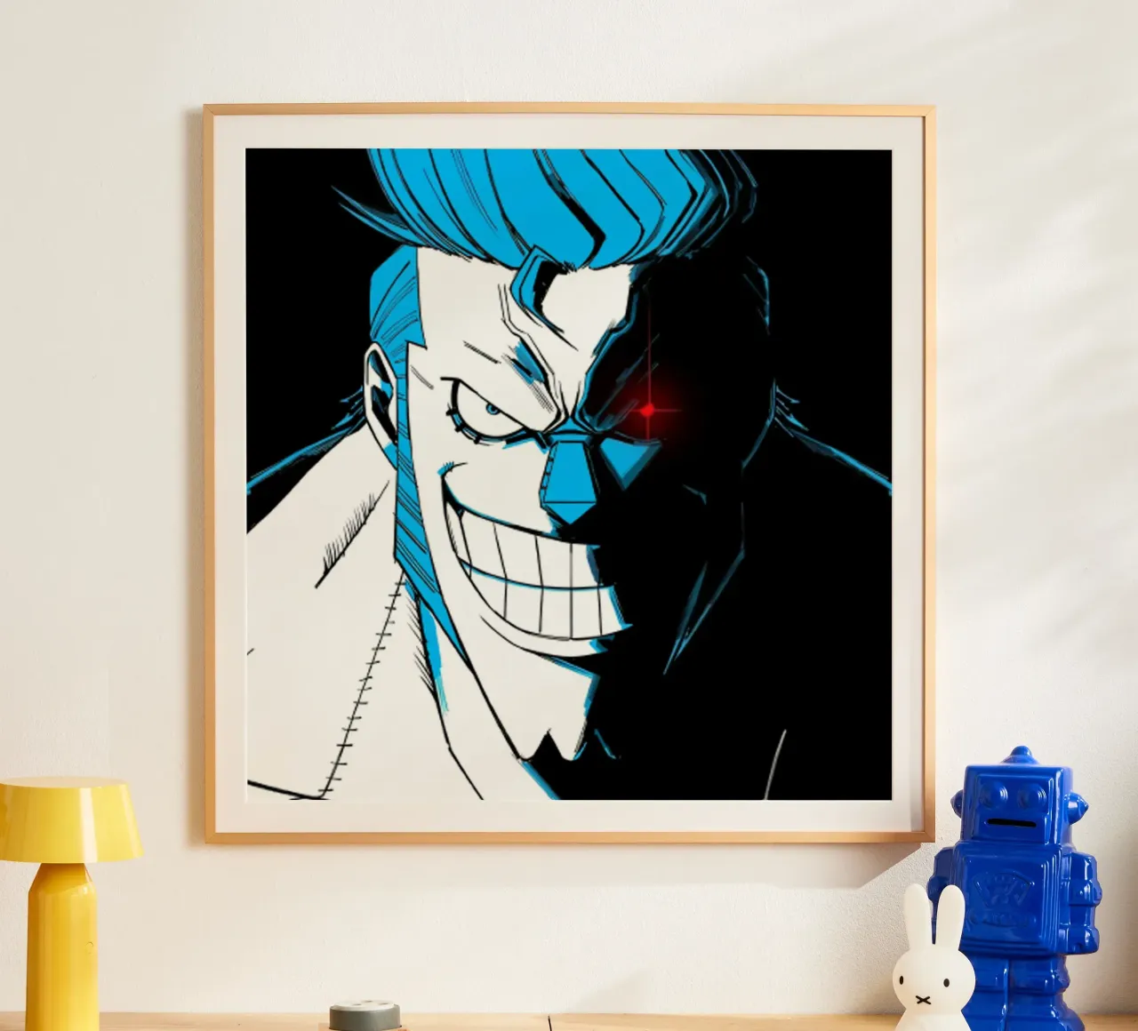 uomo blu inquietante poster da bernar shop