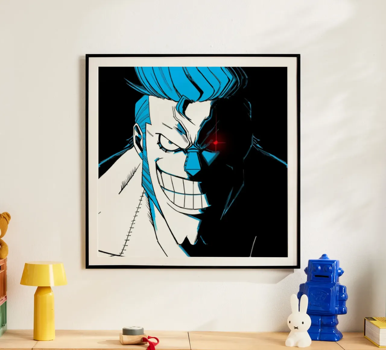 uomo blu inquietante poster da bernar shop
