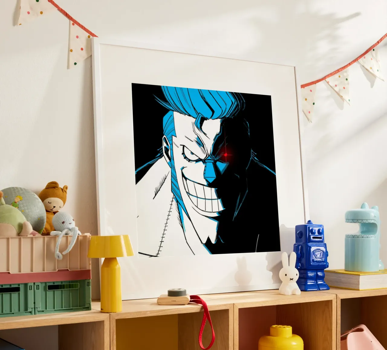 uomo blu inquietante poster da bernar shop