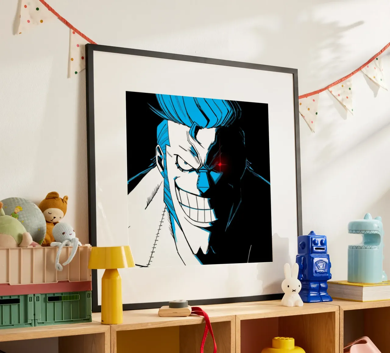 uomo blu inquietante poster da bernar shop