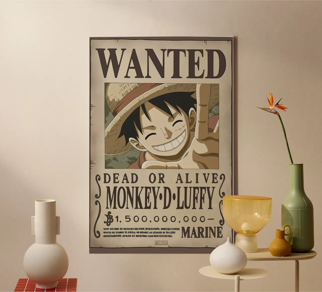 One Piece Luffy canvas with Floater frame by bernar shop