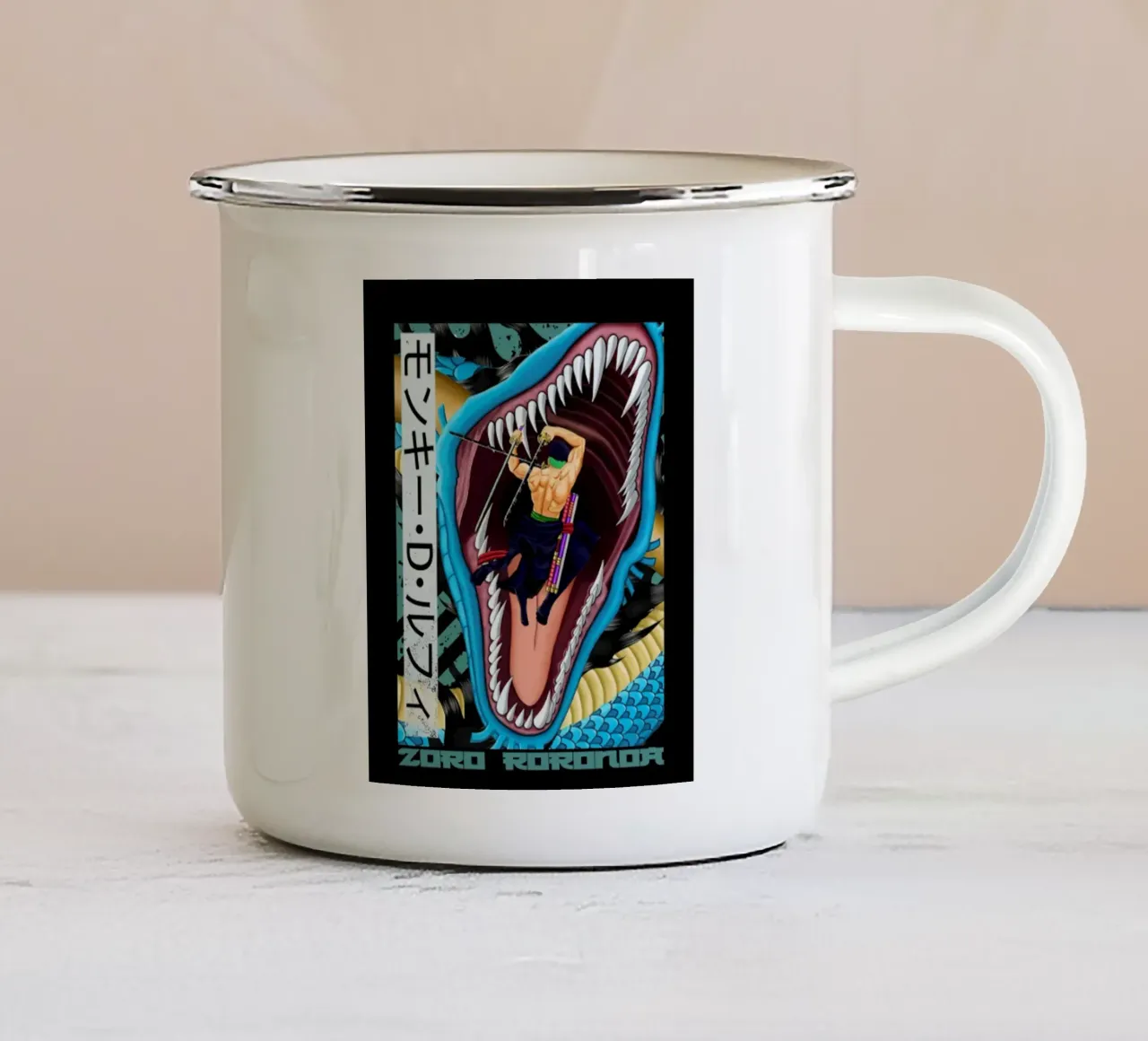 Roronoa Zoro One Piece tazza in smalto da bernar shop
