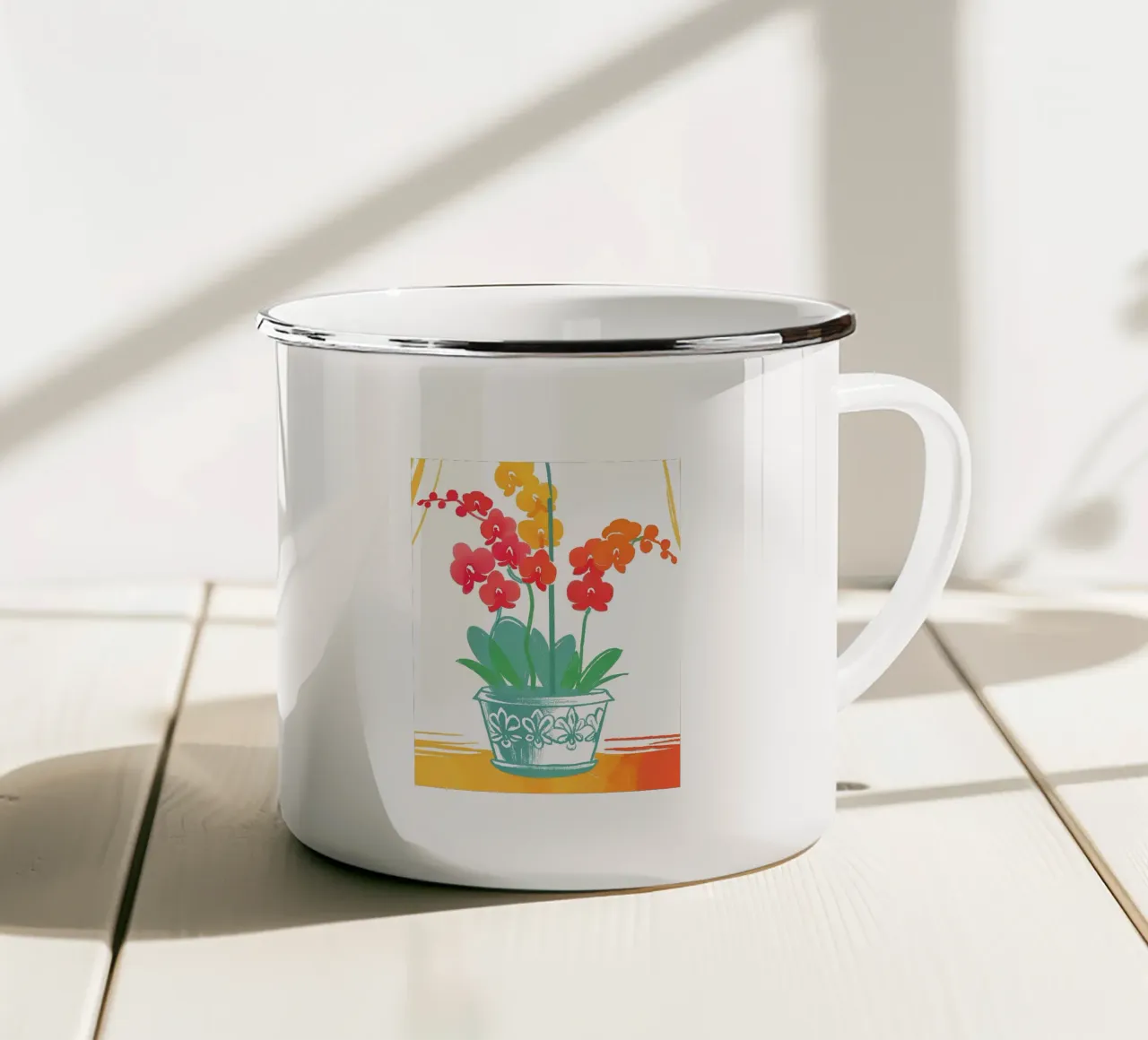Decorazione con vaso di fiori tazza in smalto da PREKETEWE