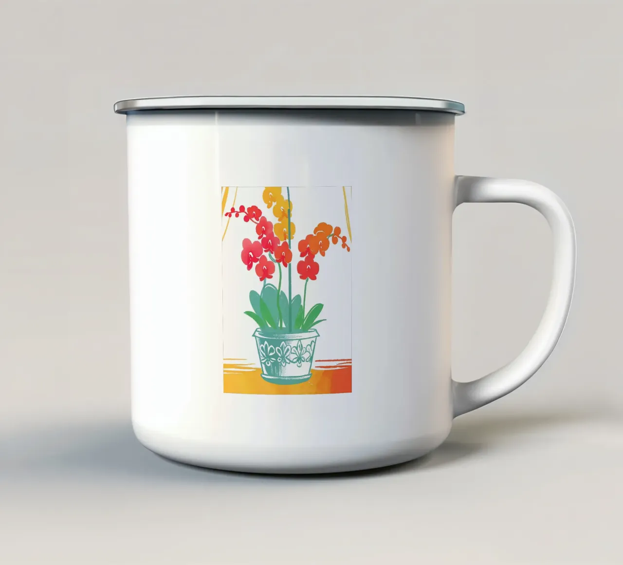Decorazione con vaso di fiori tazza in smalto da PREKETEWE