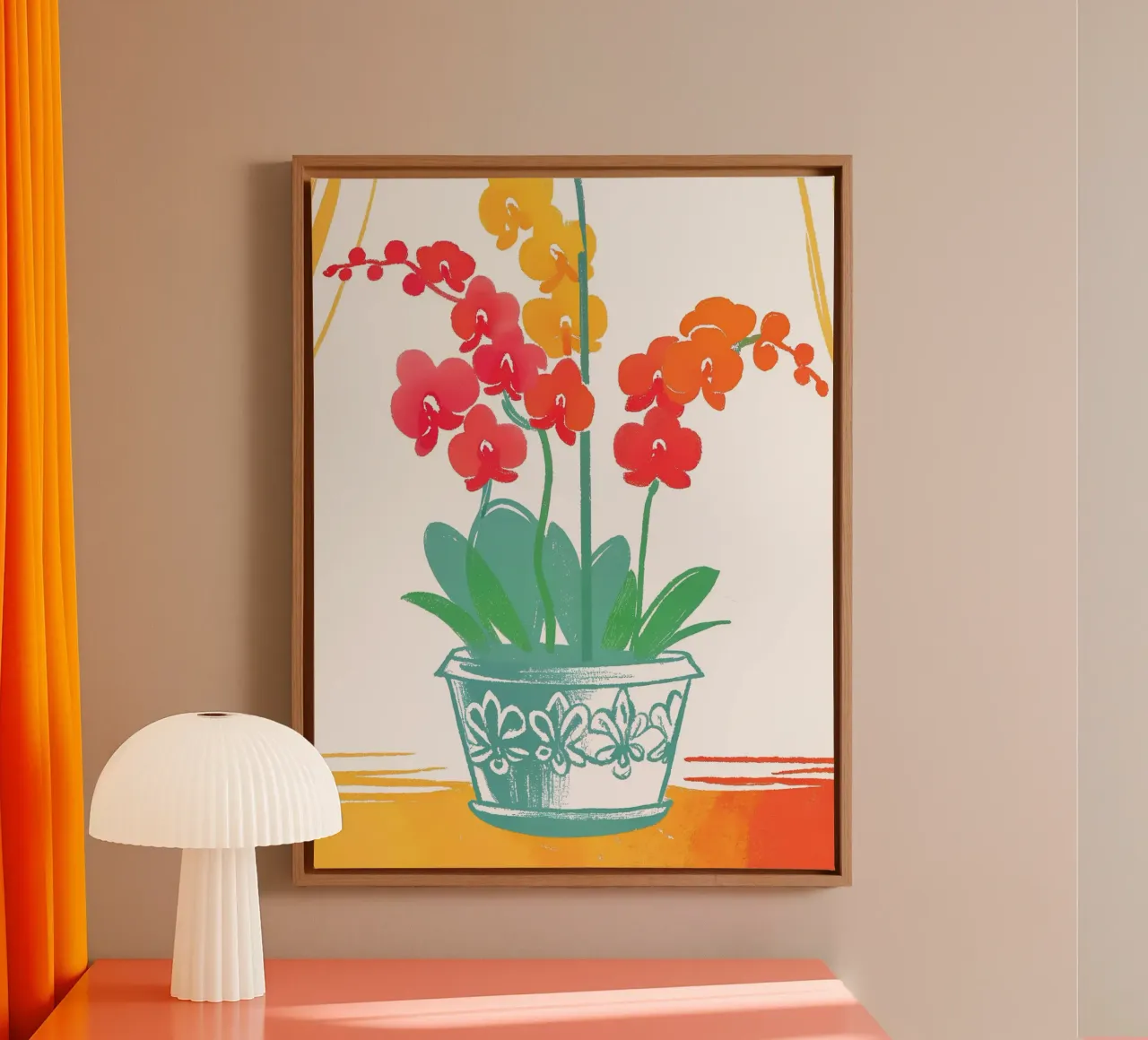 Decorazione con vaso di fiori tela con Cornice a cassetta da PREKETEWE