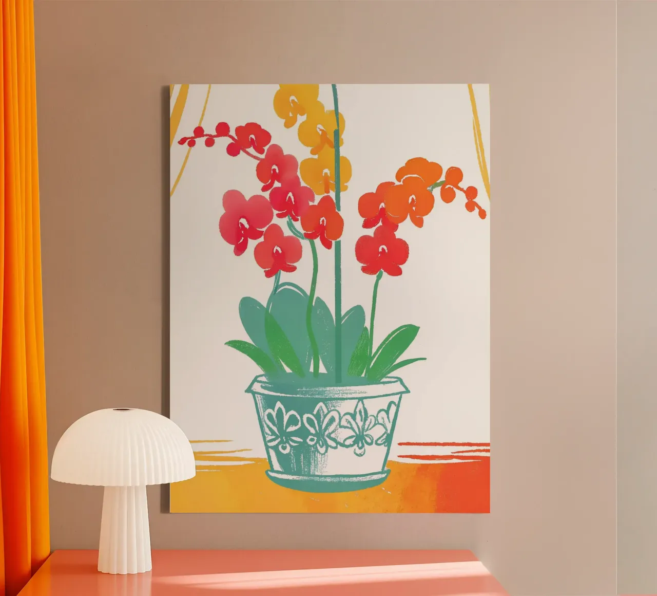 Decorazione con vaso di fiori tela con Cornice a cassetta da PREKETEWE