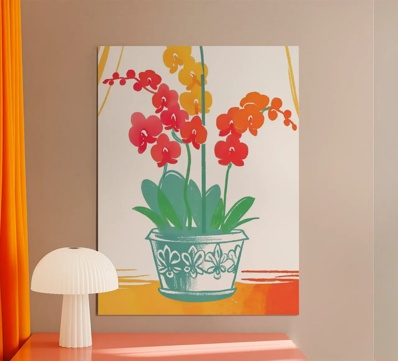 Decorazione con vaso di fiori poster con telaio in legno da PREKETEWE
