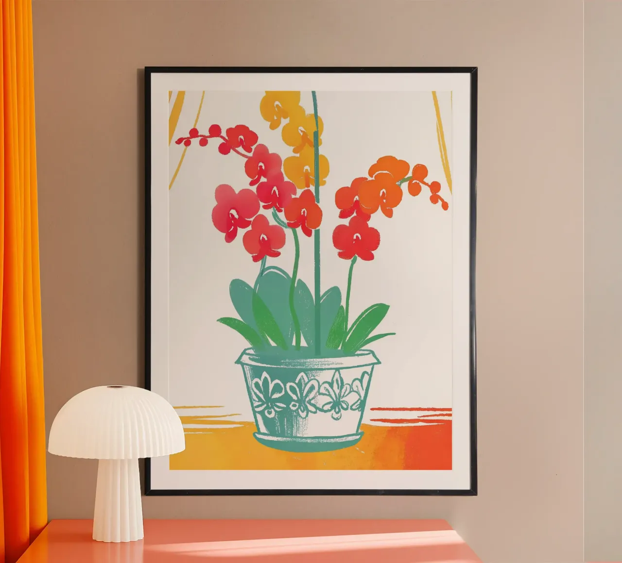 Decorazione con vaso di fiori poster con telaio in legno da PREKETEWE