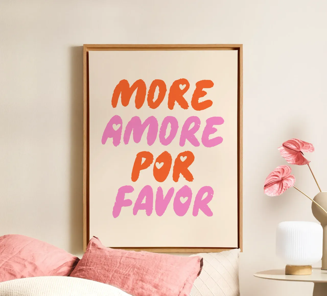 More Amore Por Favor canvas with Floater frame by dericktype