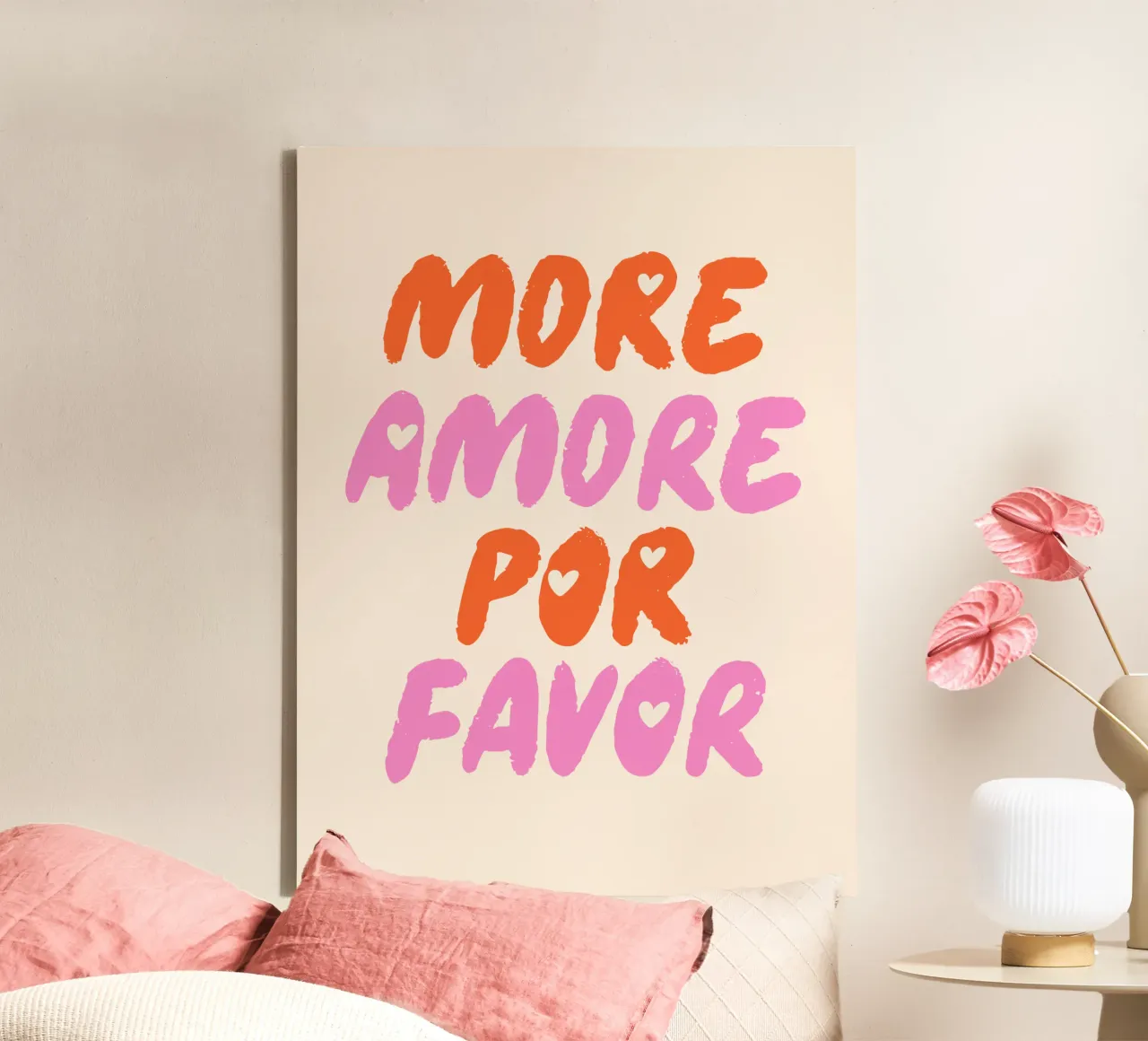 More Amore Por Favor canvas with Floater frame by dericktype