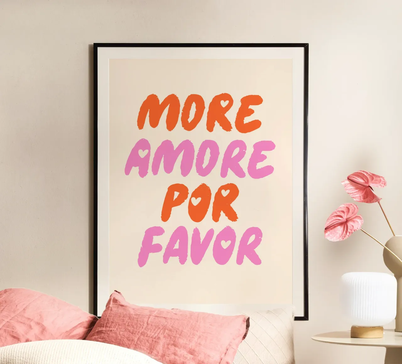 More Amore Por Favor poster con telaio in plastica da dericktype