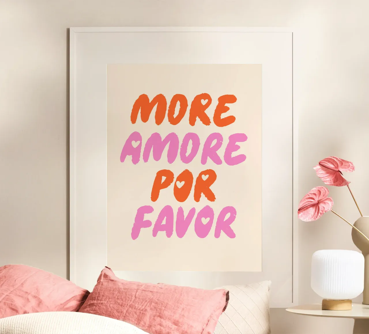 More Amore Por Favor poster con telaio in plastica da dericktype