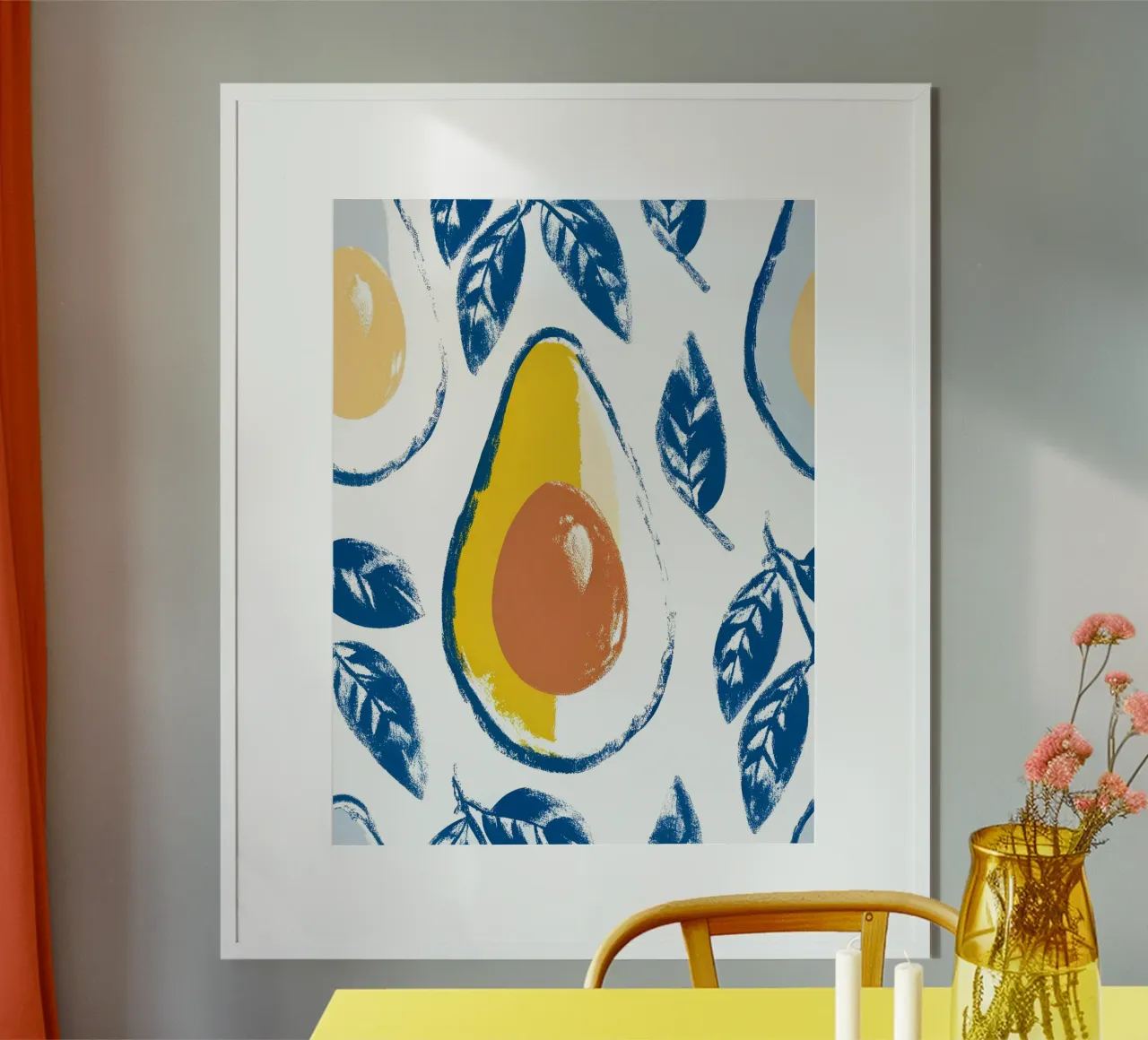 Avocado Frutta poster con telaio in alluminio da PREKETEWE