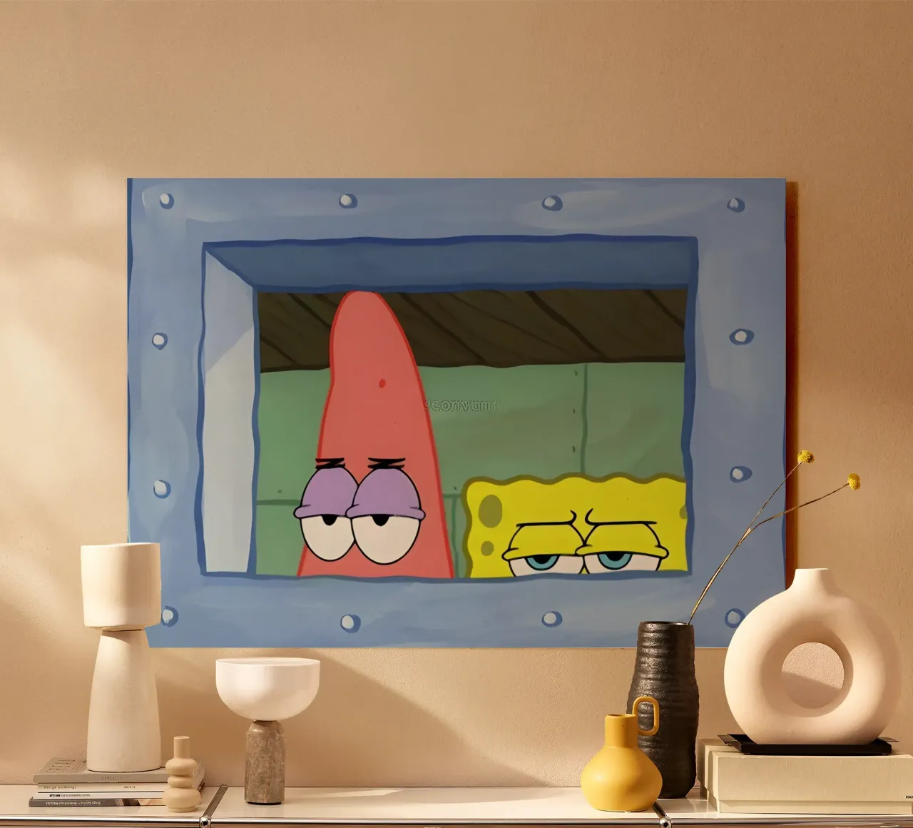 Patrick and SpongeBob plexiglass da Low poly art