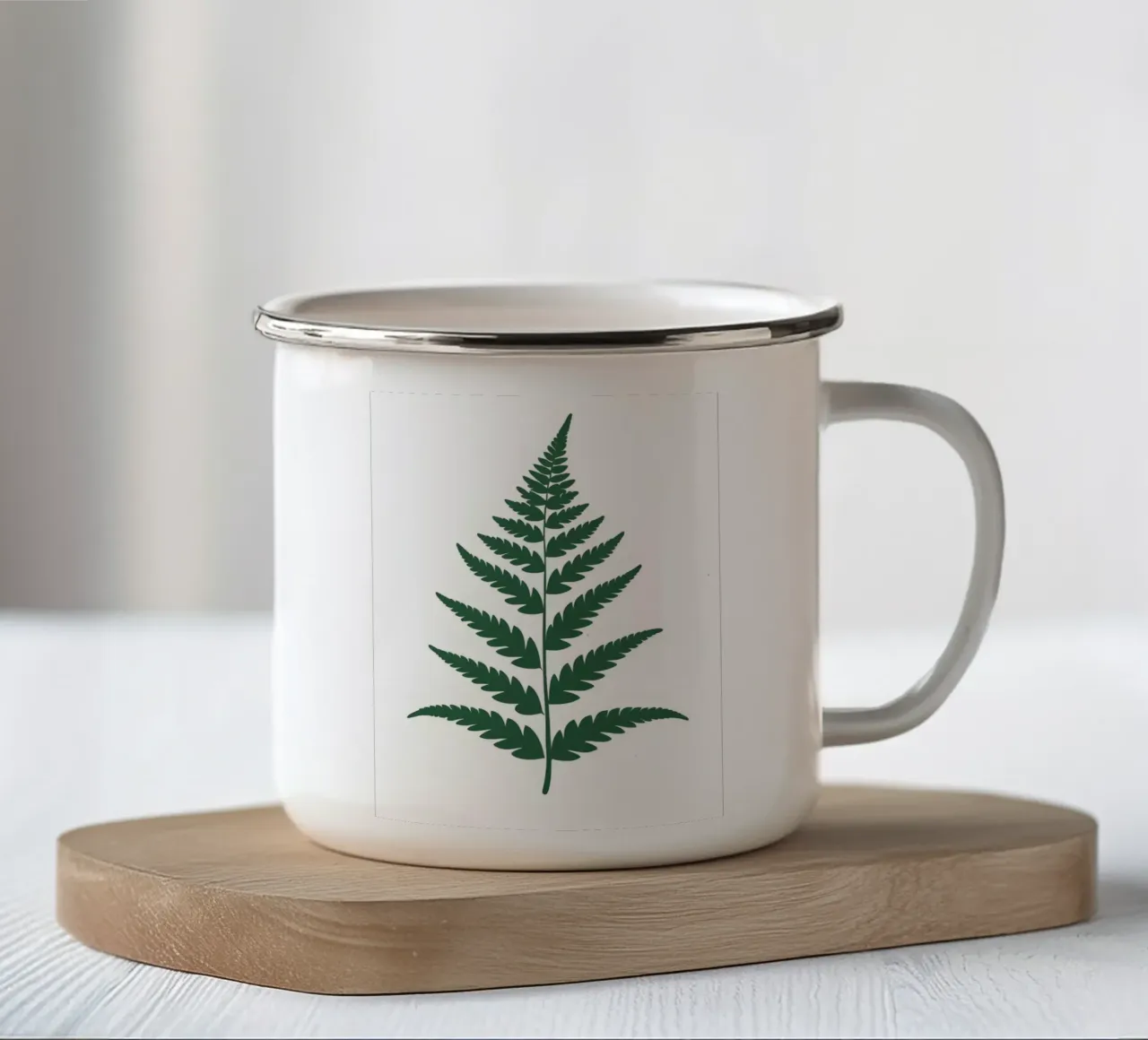 Fronda di felce tazza in smalto da Botanical Gallery