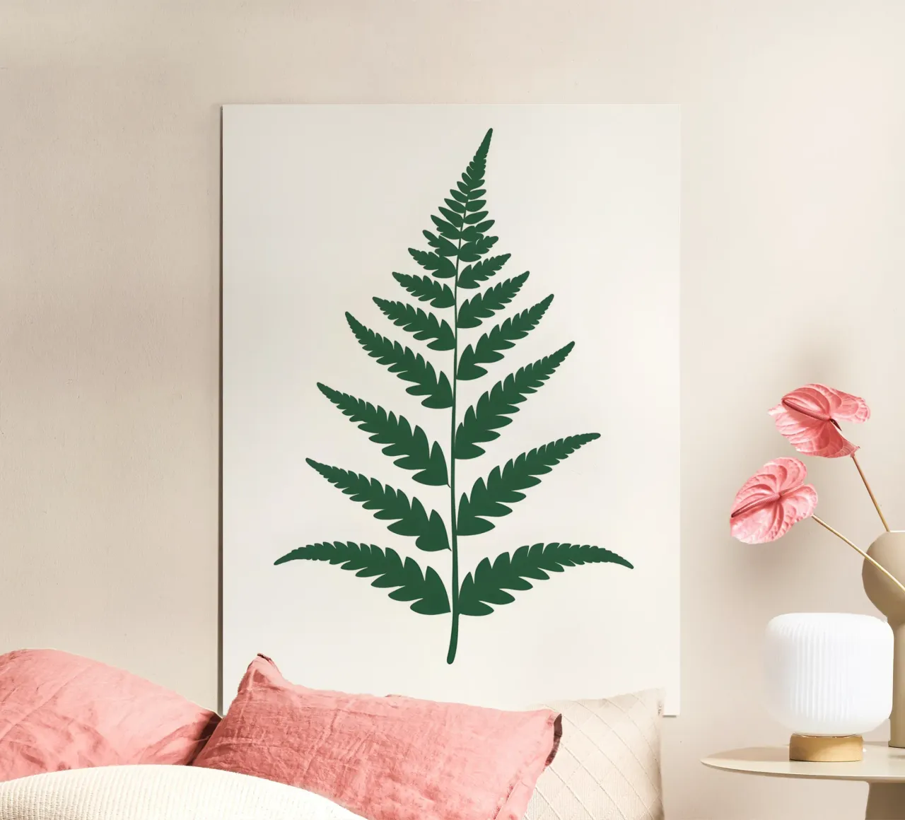 Fronda di felce poster con telaio in legno da The Green Room