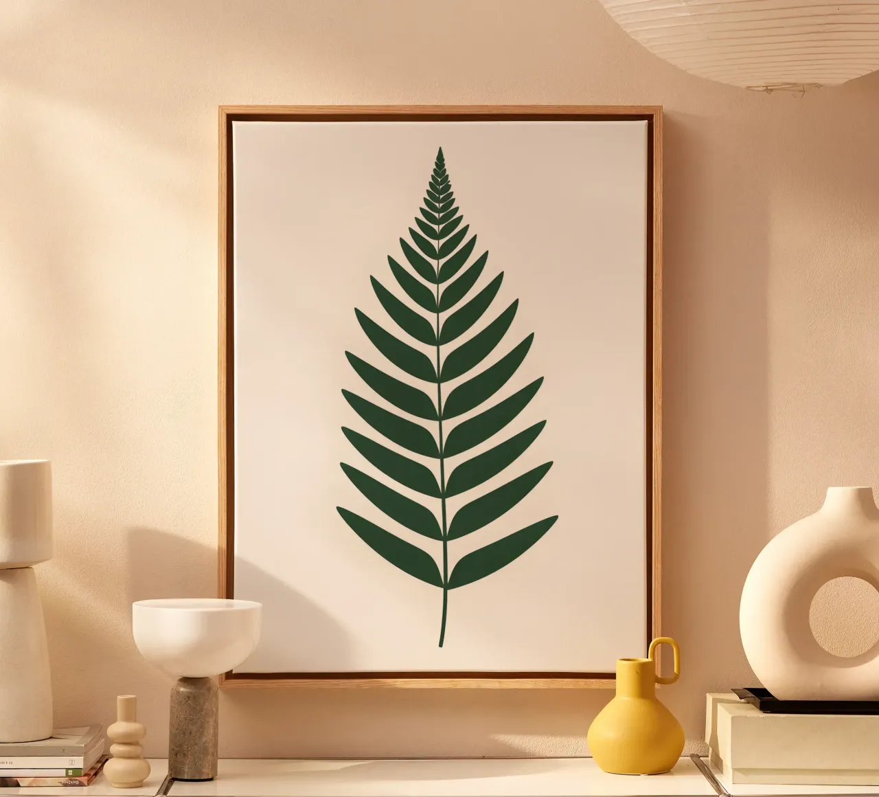 Fern Frond canvas with Floater frame by The Green Room