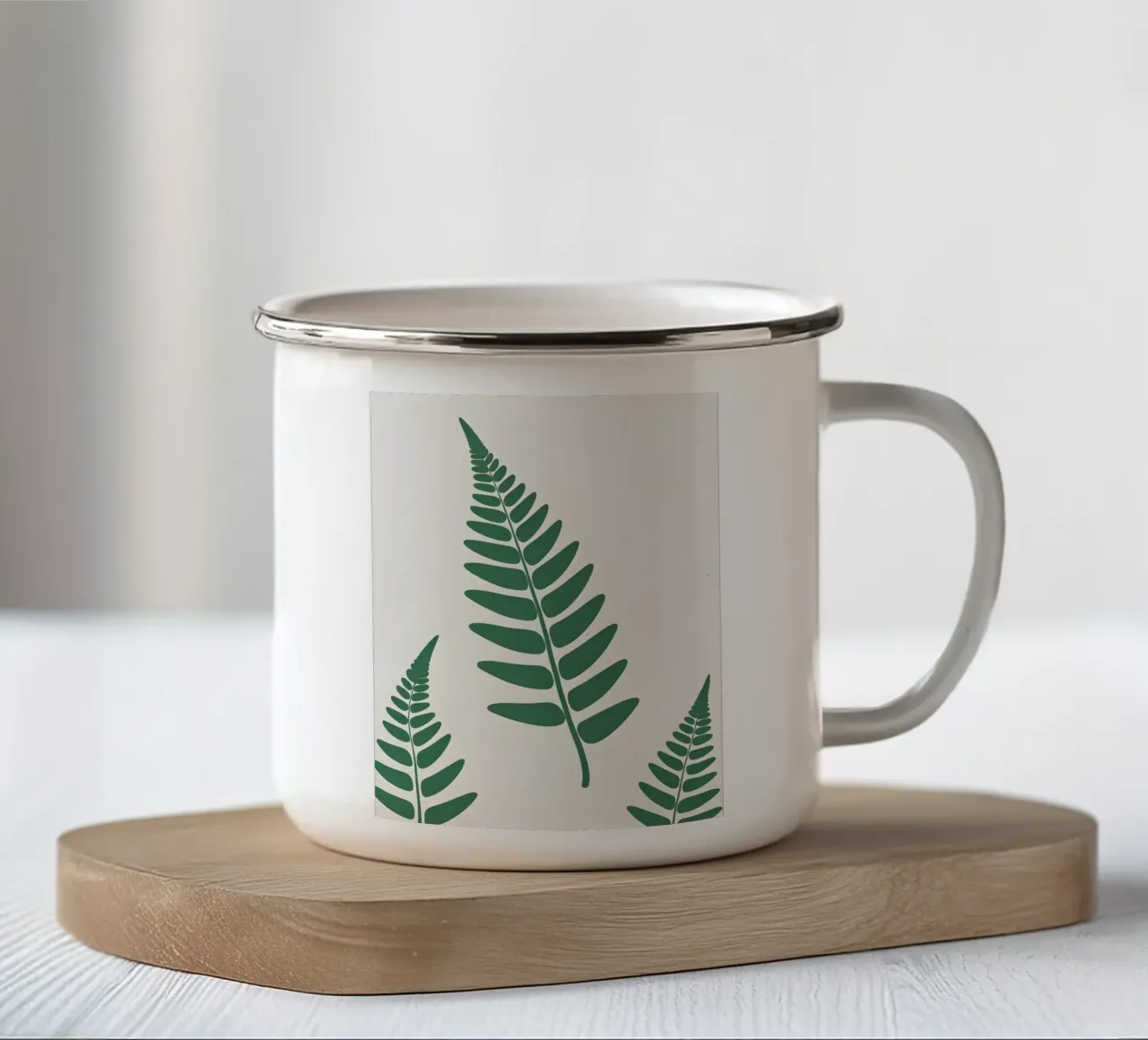 Fronda di felce tazza in smalto da Botanical Gallery