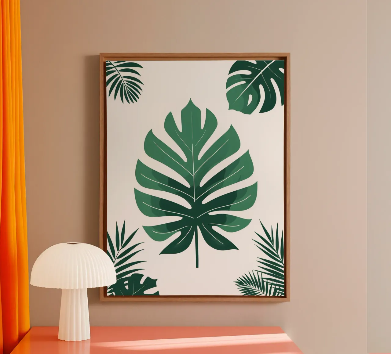 Tropical Leaf Abstract canvas with Floater frame by The Green Room